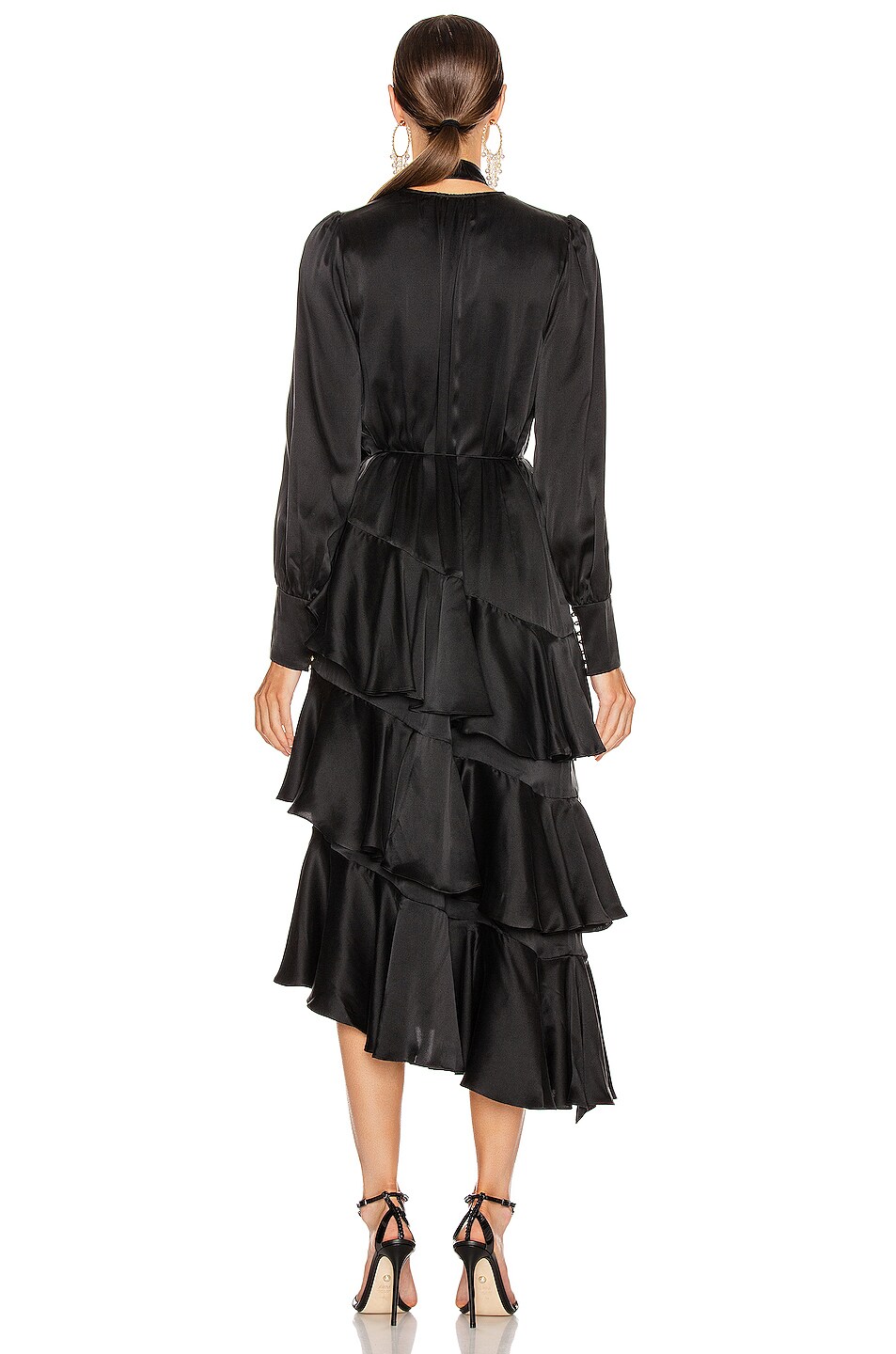 Zimmermann Espionage Silk Flounce Dress in Black | FWRD