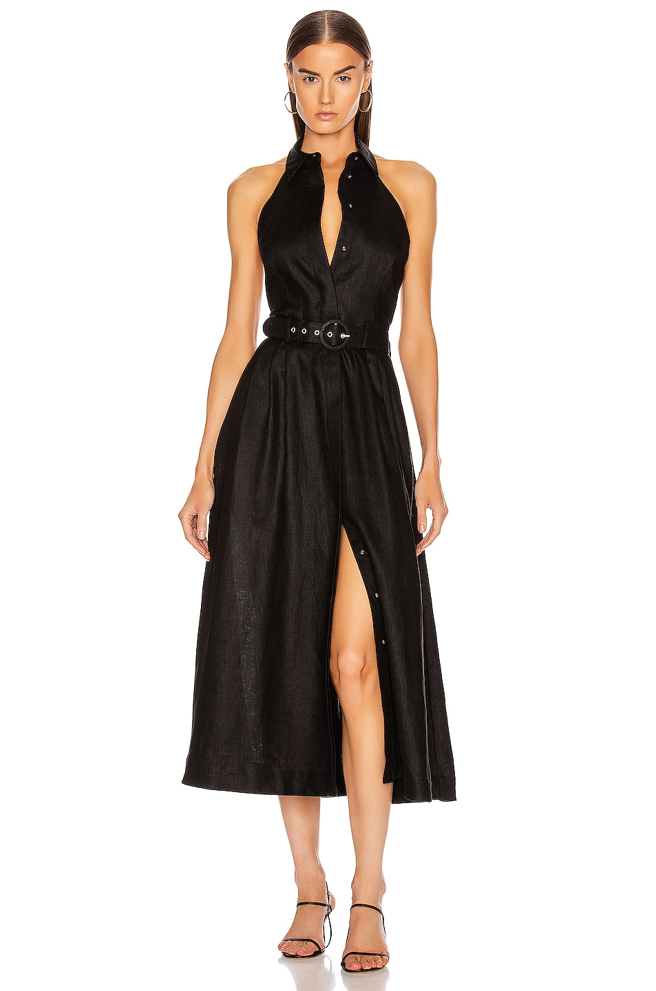 Image 1 of Zimmermann Bonita Halterneck Long Dress in Black