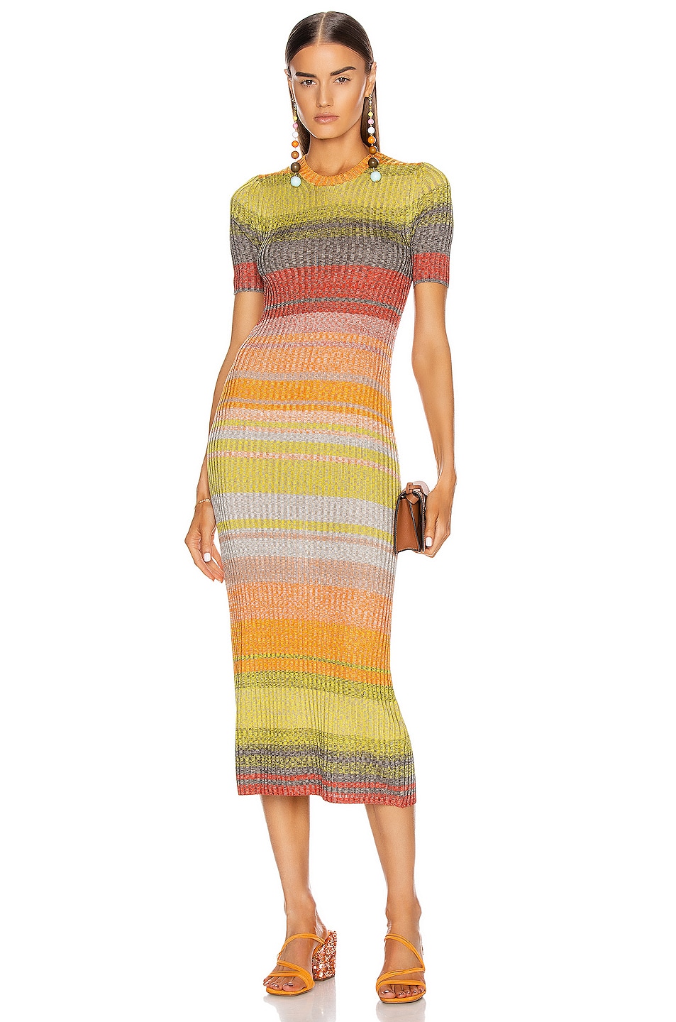 Image 1 of Zimmermann Brightside T-Shirt Knit Dress in Sunset Ombre