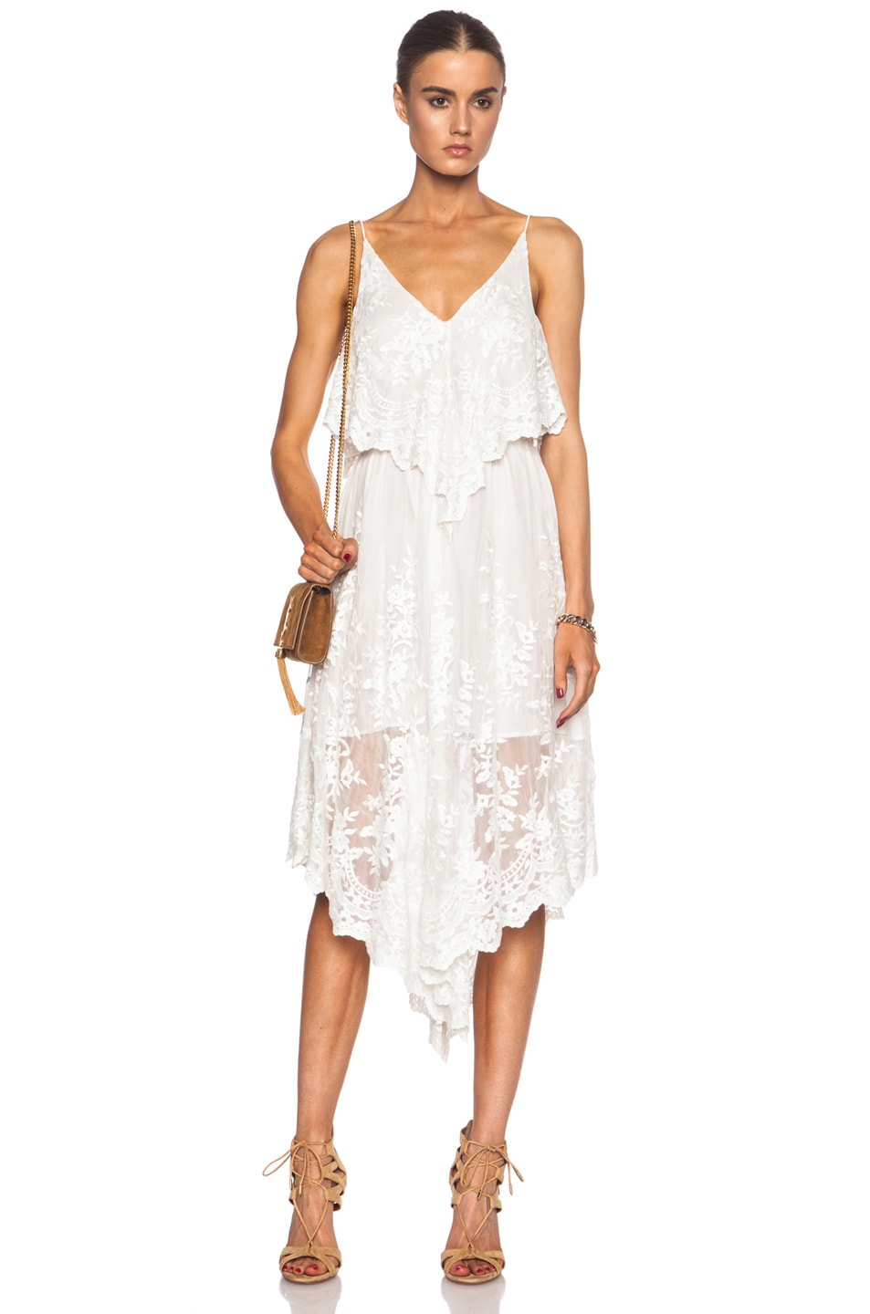 Image 1 of Zimmermann Essence Silk Veil Dress in White