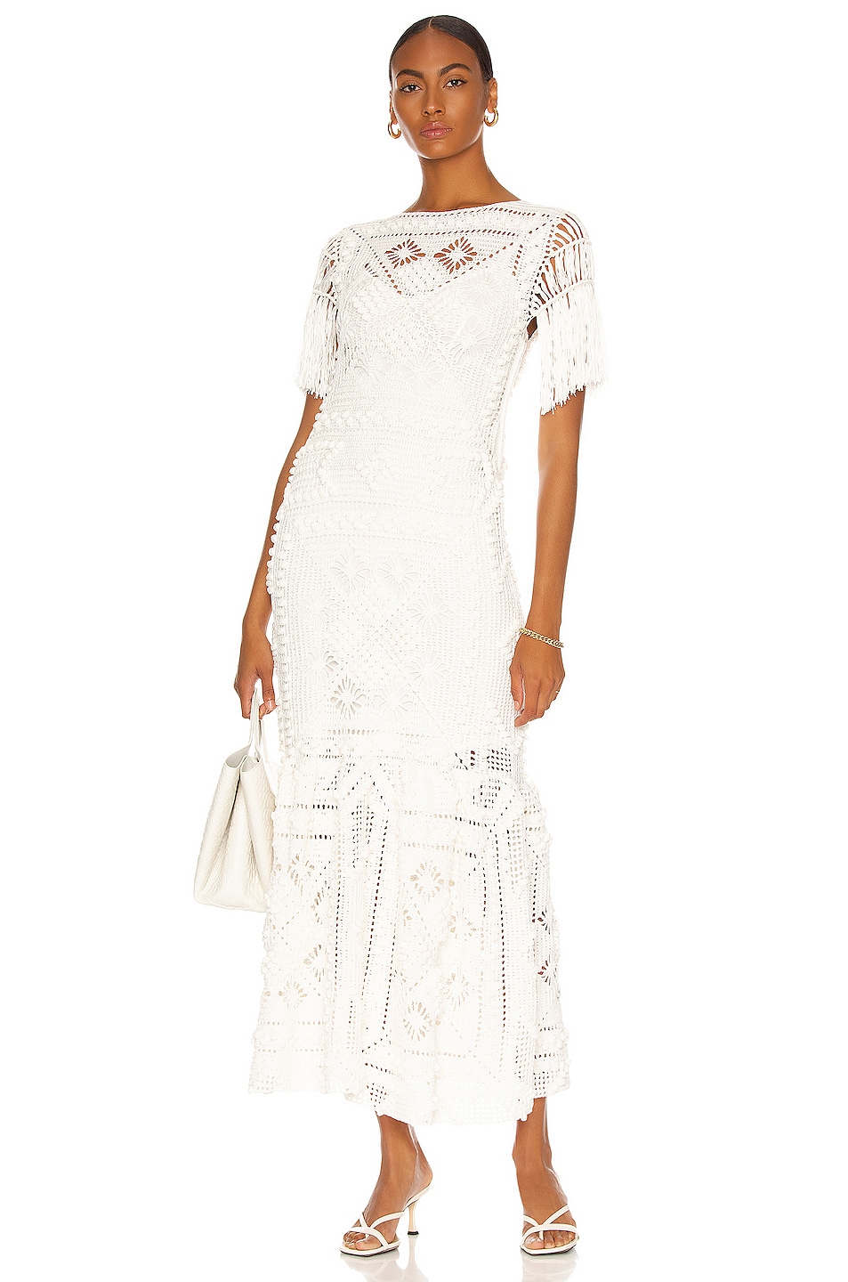 Image 1 of Zimmermann Candescent Hand Crochet Dress in Ivory