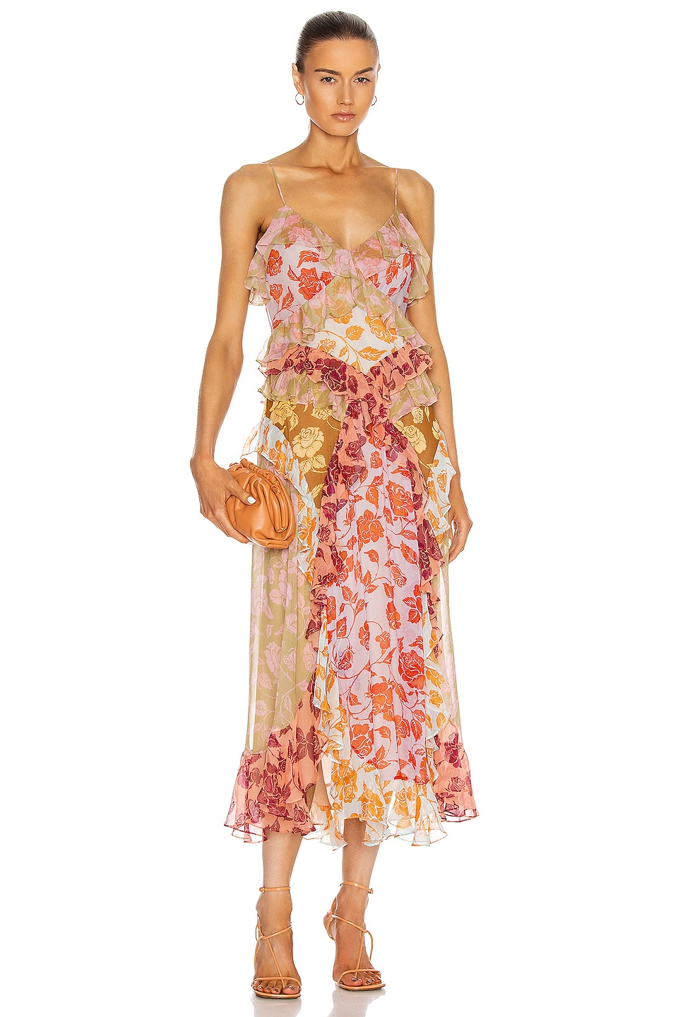 Image 1 of Zimmermann Lovestruck Slip Dress in Mixed Roses