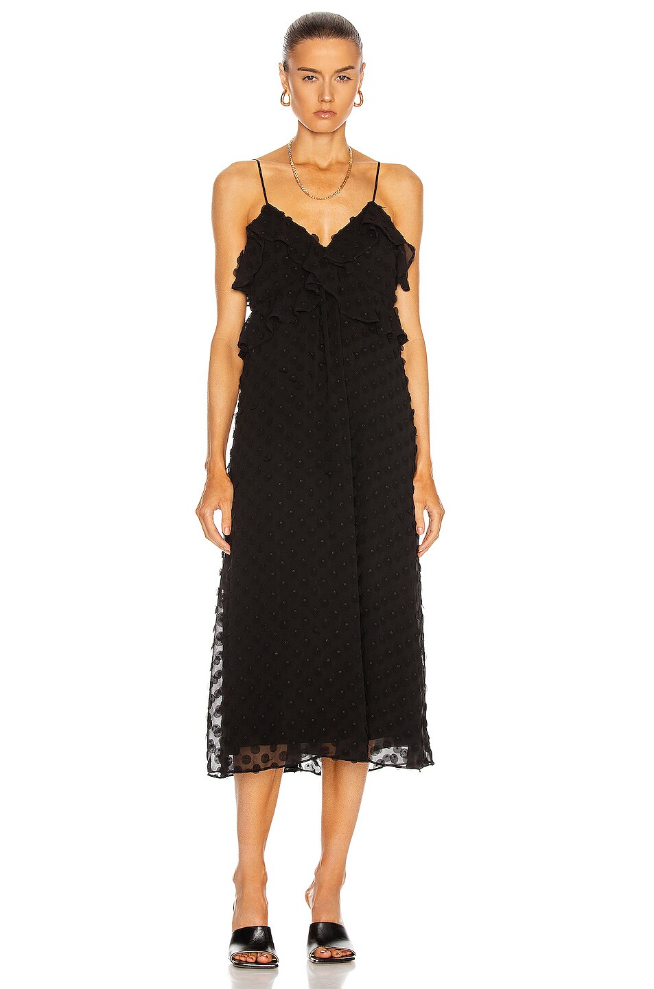 Image 1 of Zimmermann Textured Slip Dress in Black