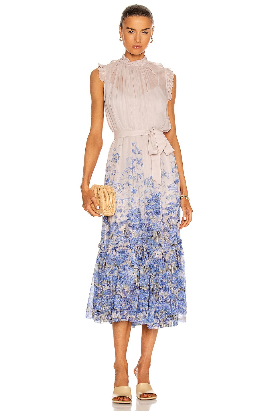 Zimmermann Luminous Frill Dress in Cornflower Print FWRD