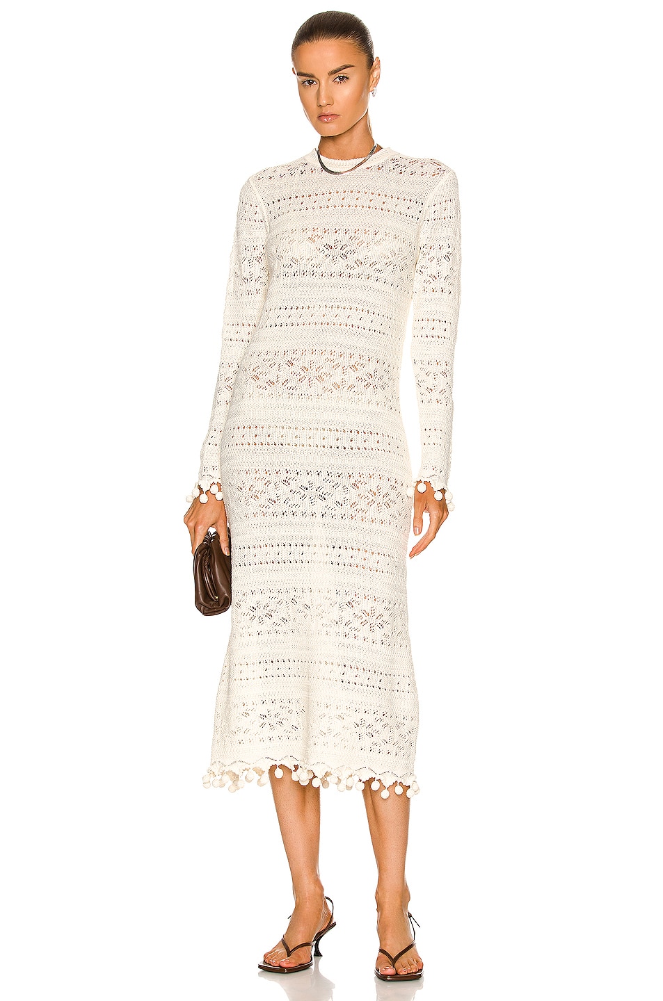 Image 1 of Zimmermann Postcard Textured Knit Dress in Parchment