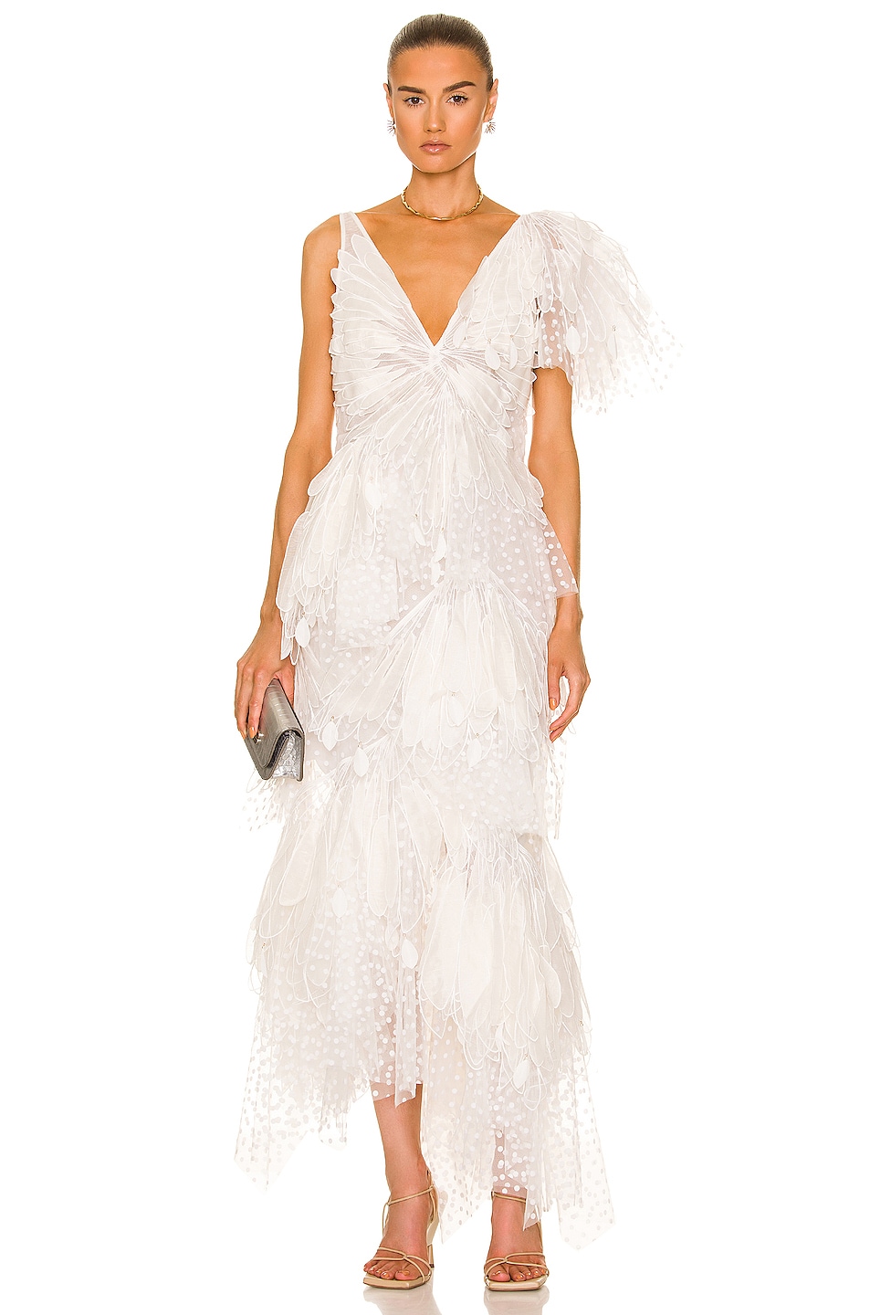 Image 1 of Zimmermann Rhythmic Fluted Gown in Ivory