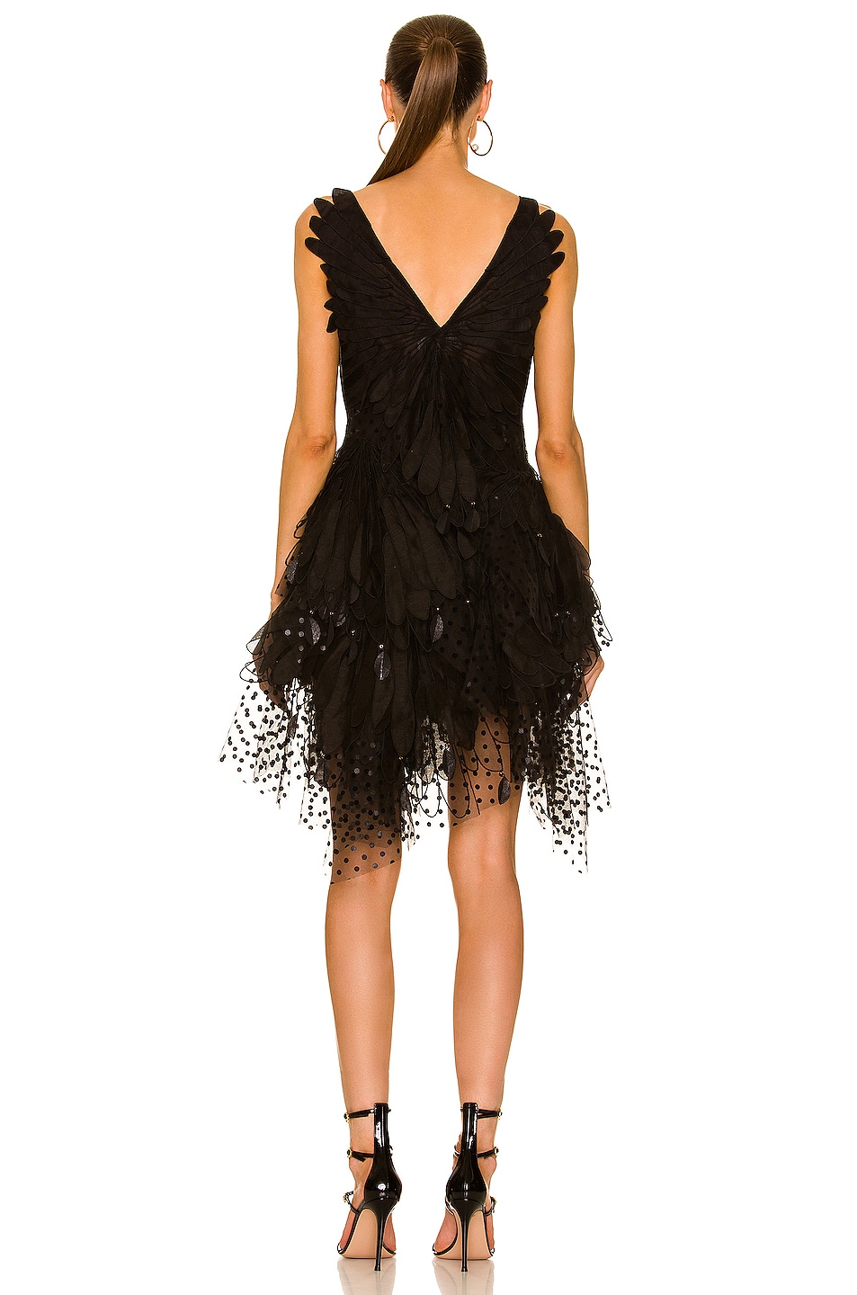 Zimmermann Rhythmic Fluted Mini Dress in Black FWRD