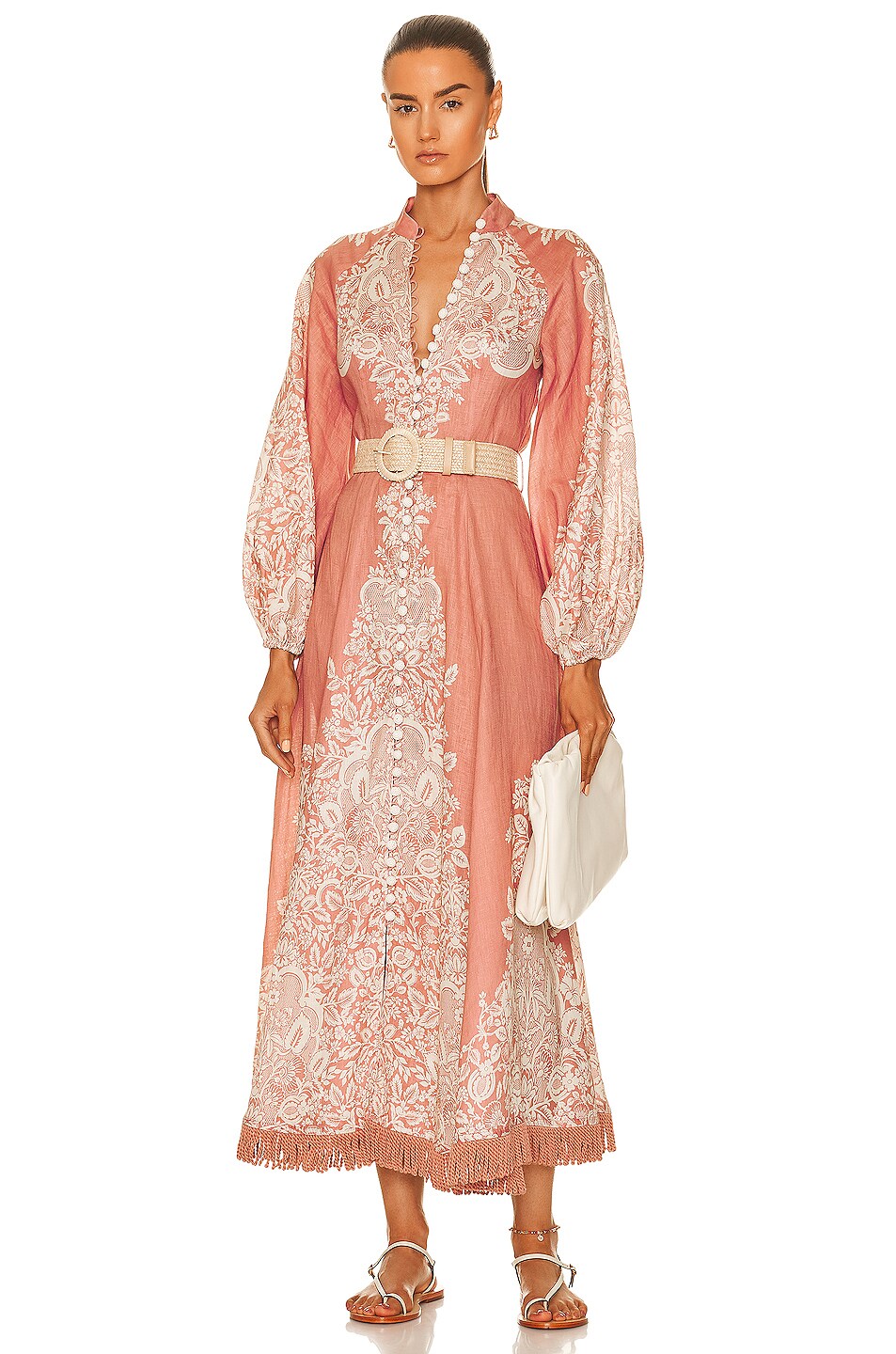 Image 1 of Zimmermann Billow Maxi Dress in Rose Baroque Floral