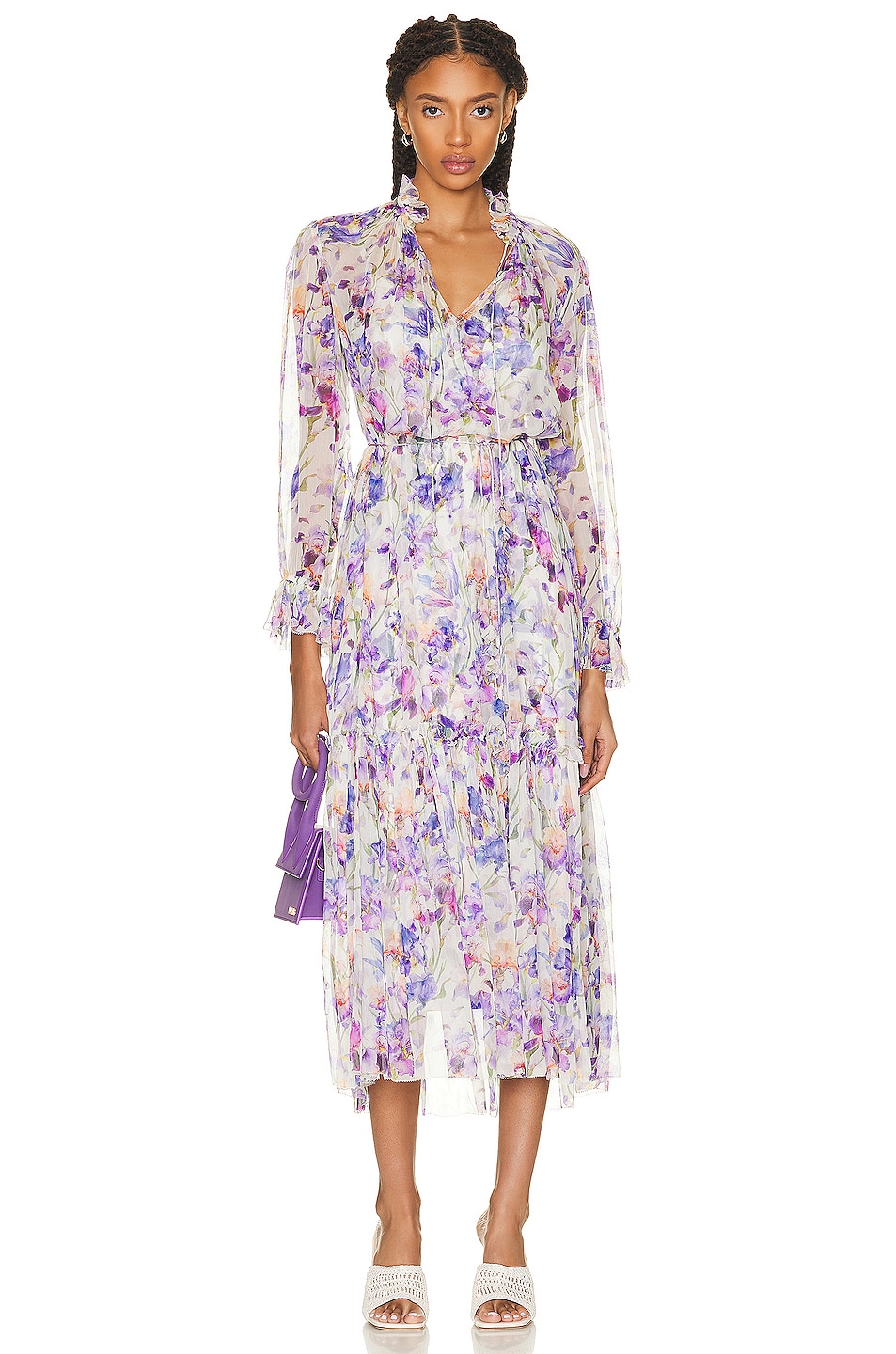 Zimmermann Tama Tubular Midi Dress in Diamond Splice Floral | FWRD