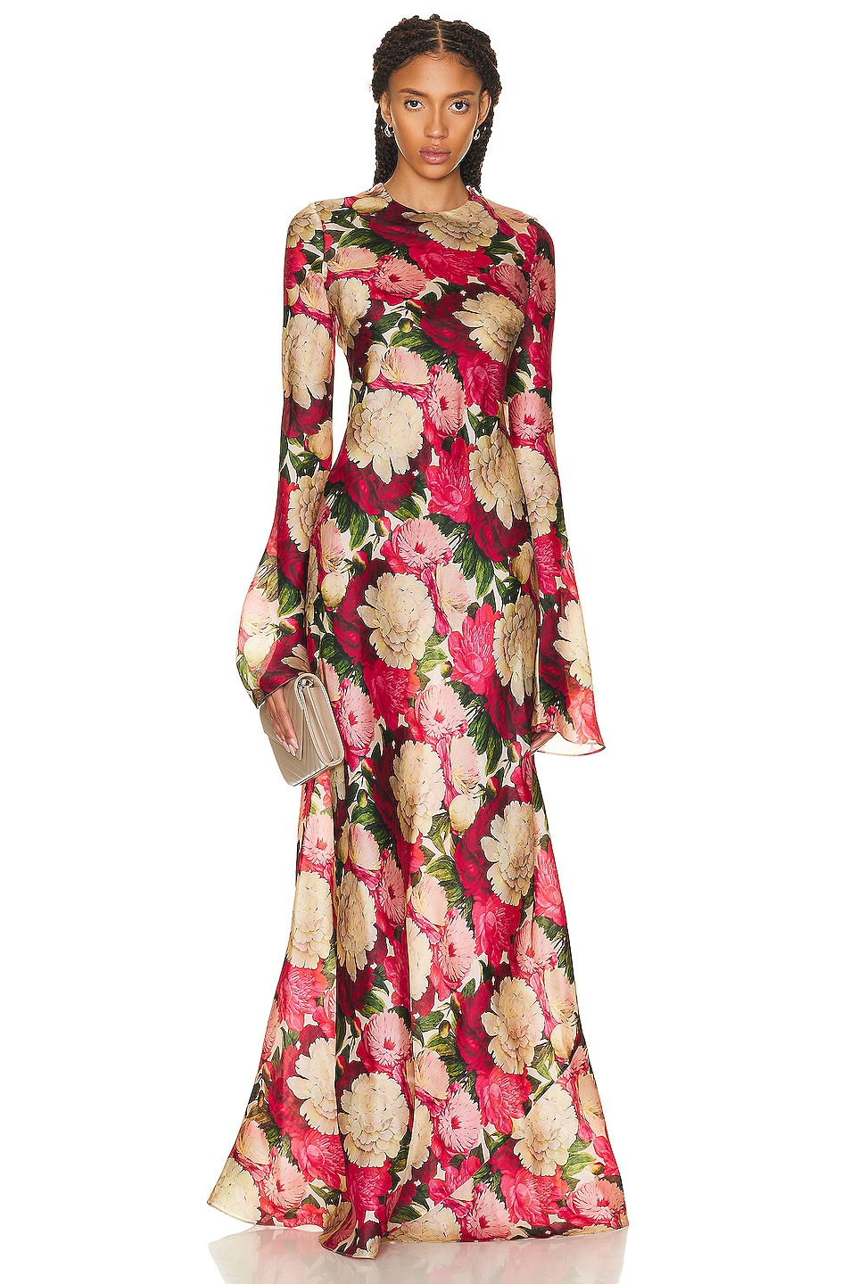 Image 1 of Zimmermann Wonderland Floral Bias Dress in Pink Peonies