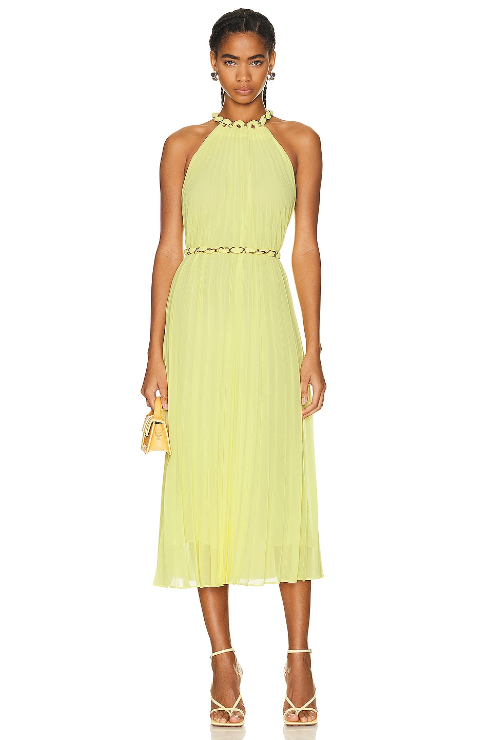 Image 1 of Zimmermann Sunray Pleat Midi Dress in Lemon