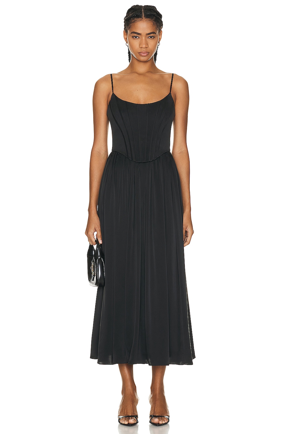 Image 1 of Zimmermann Silk Corset Dress in Black