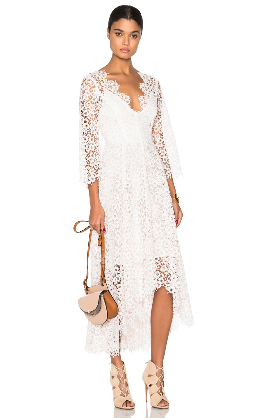Image 1 of Zimmermann Empire Guipure Dress in Blush & Natural