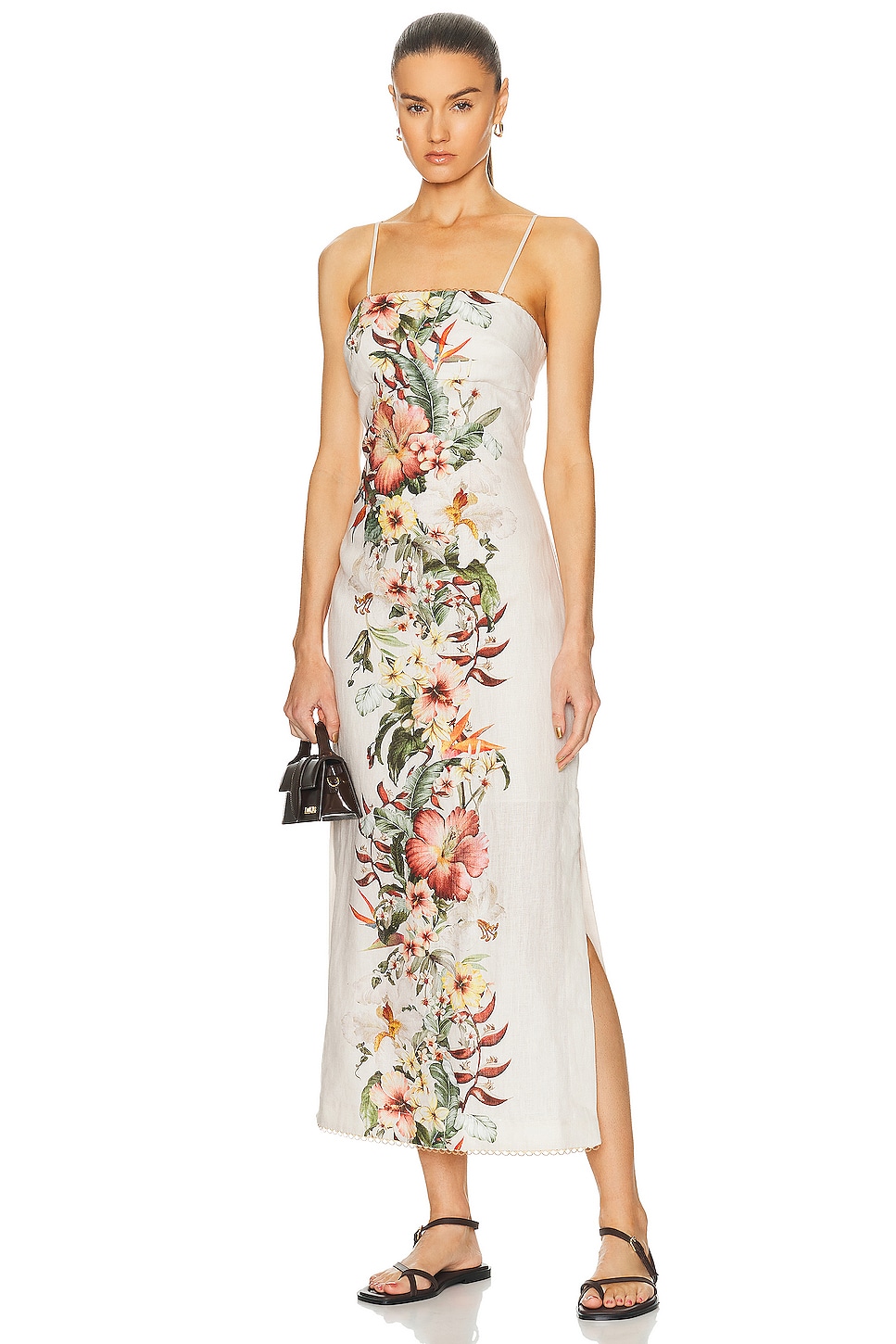 Image 1 of Zimmermann Lexi Column Dress in Ivory Palm