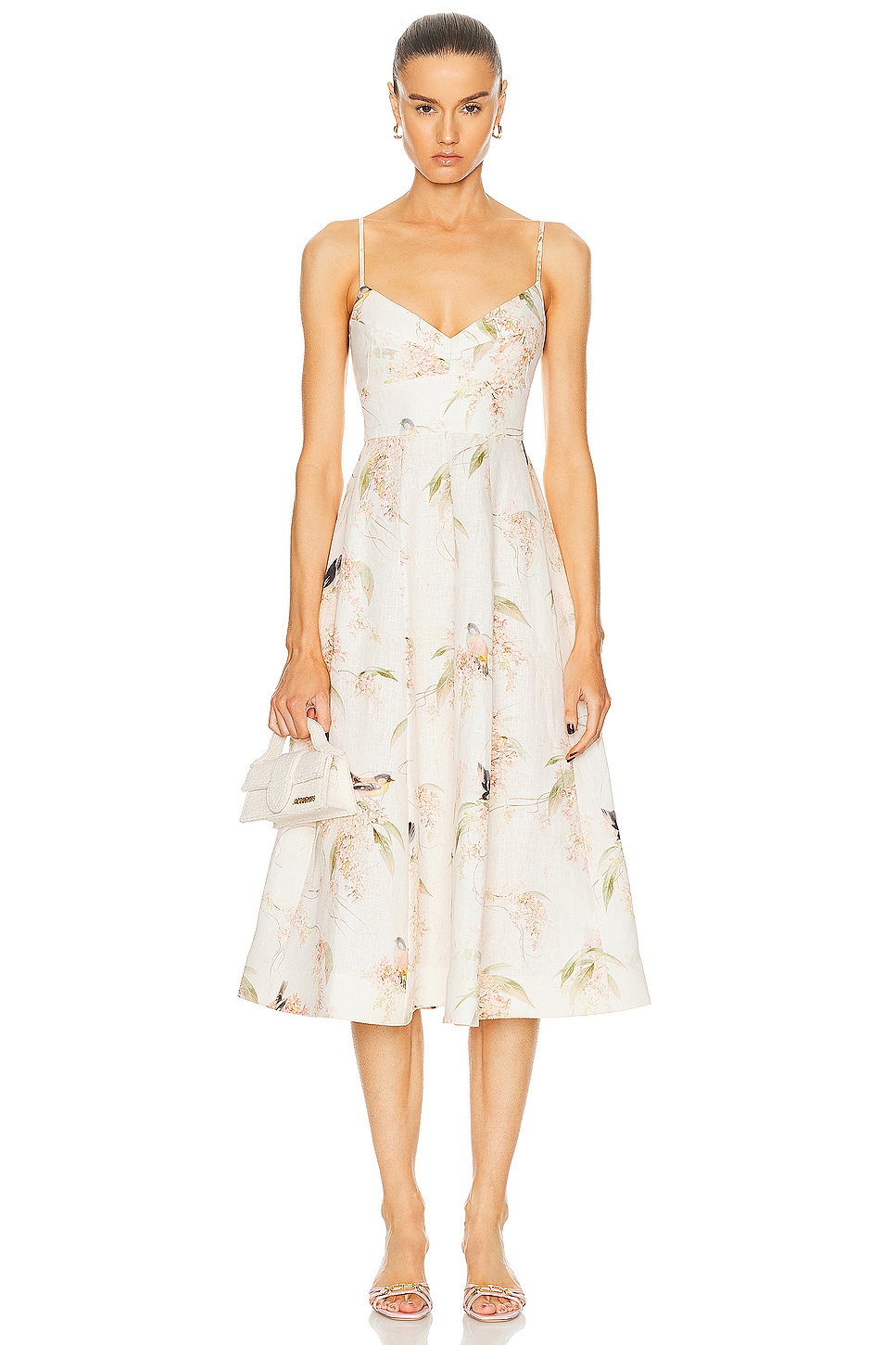 Image 1 of Zimmermann Picnic Dress in Coral Birds