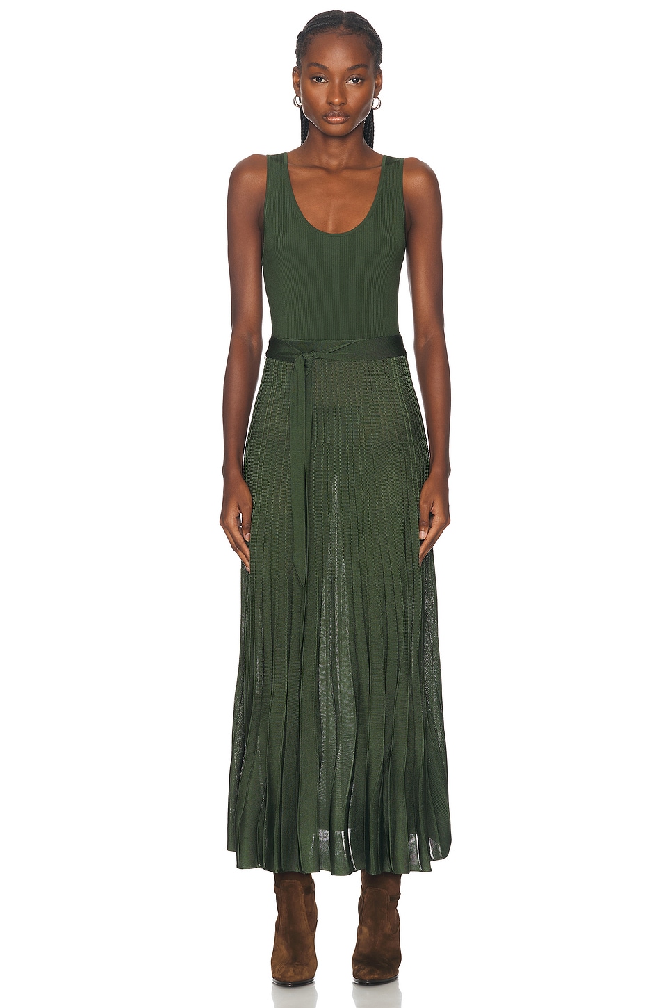 Image 1 of Zimmermann Illustration Scoop Midi Dress in Forest