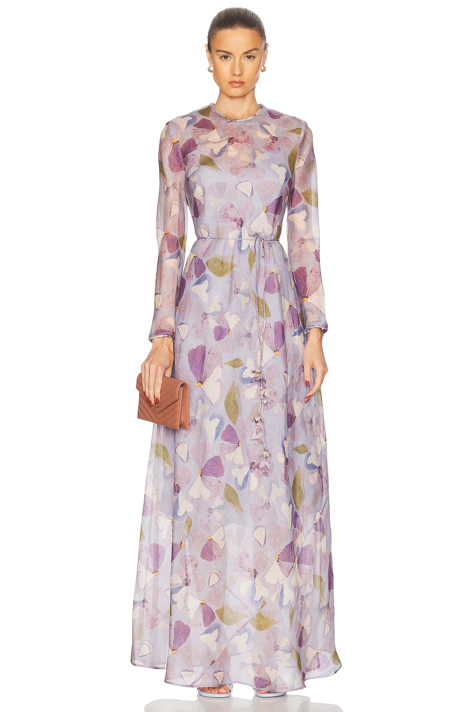 Image 1 of Zimmermann Dawning Sheath Dress in Lilac Pansy