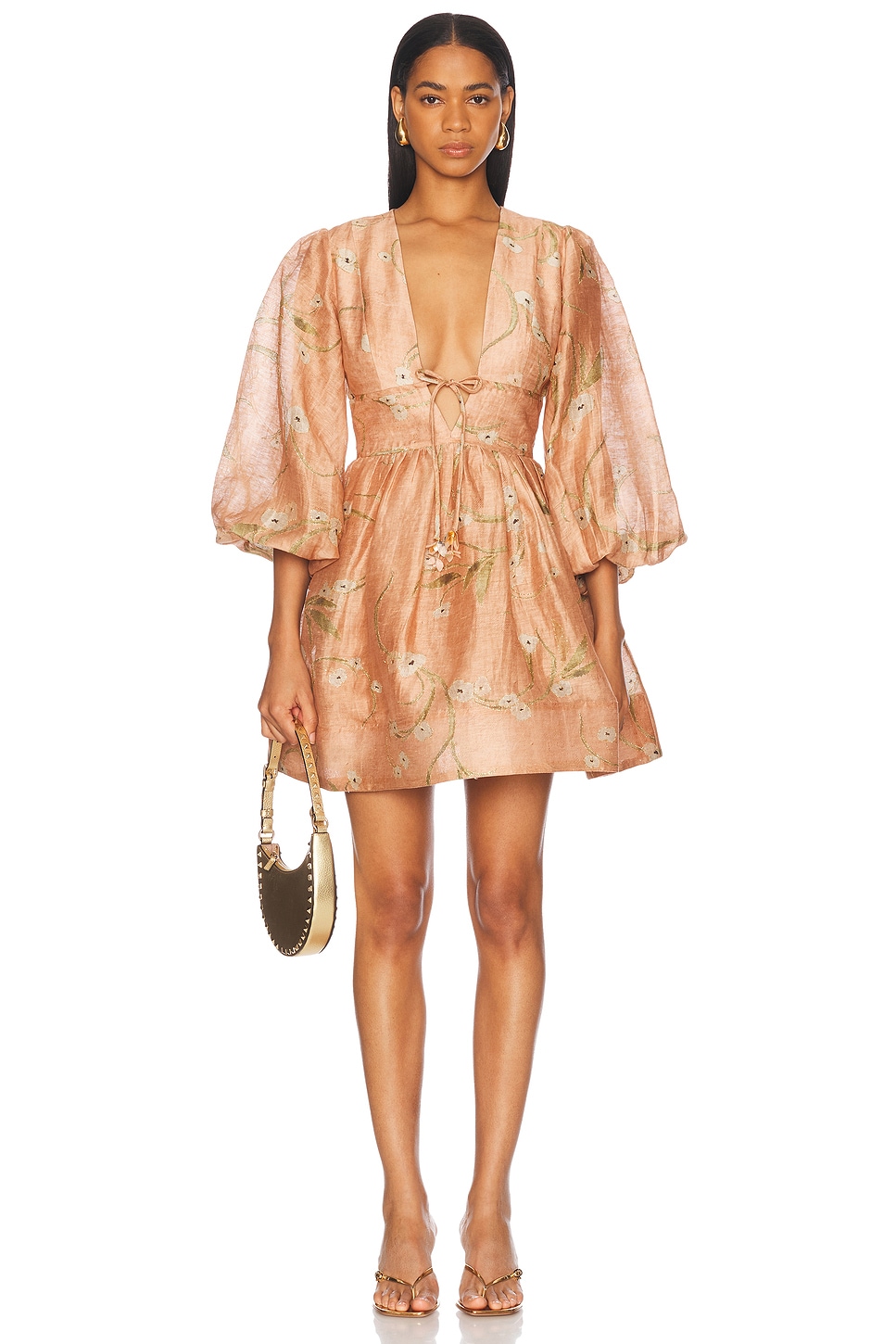 Image 1 of Zimmermann Illuminate Drawn Mini Dress in Dancing Floral