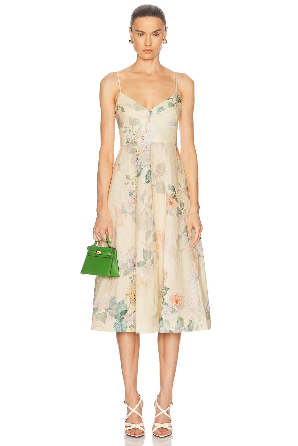 Image 1 of Zimmermann Illuminate Picnic Dress in Lemon Hydrangea