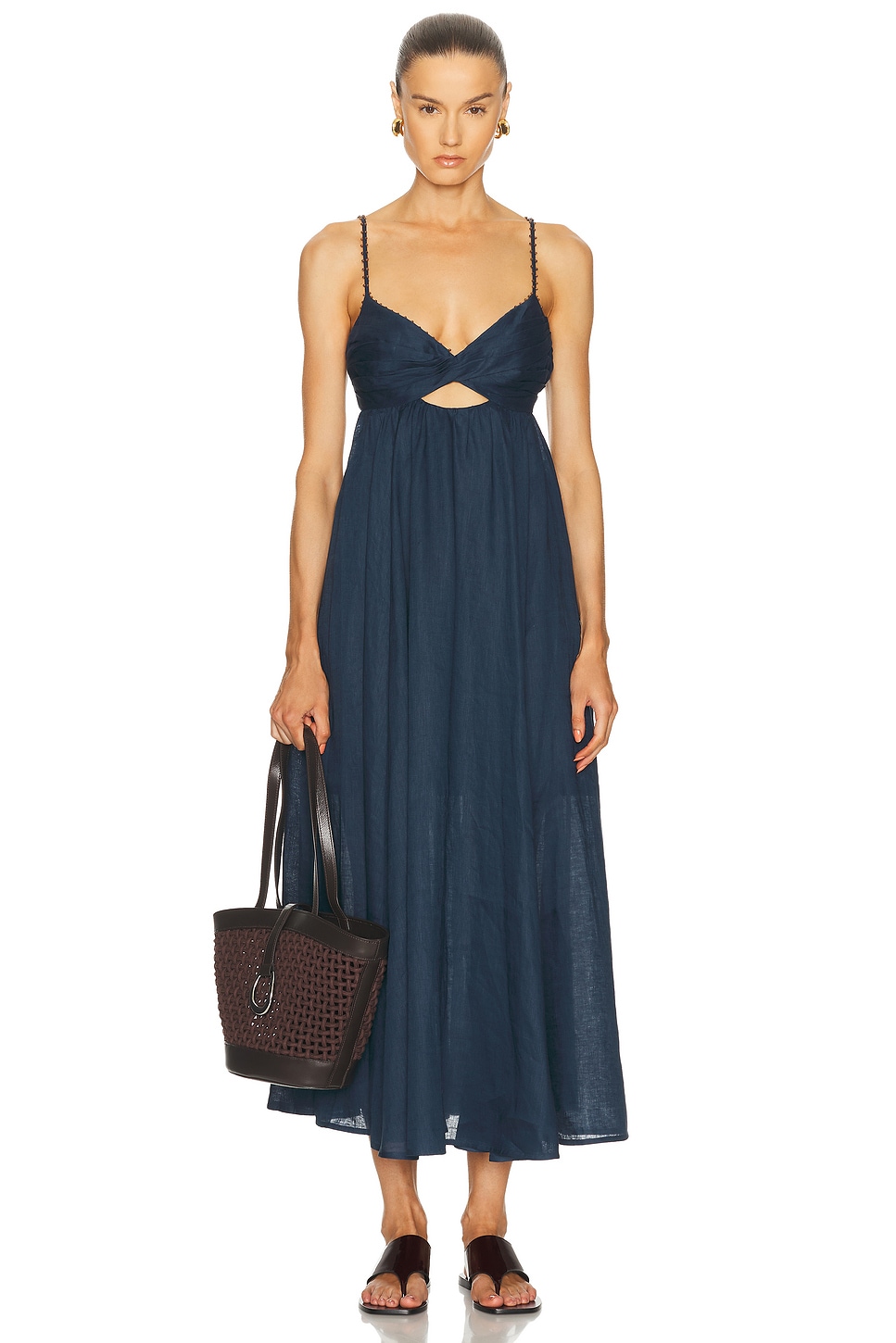 Image 1 of Zimmermann Ascension Twist Front Dress in Dark Blue