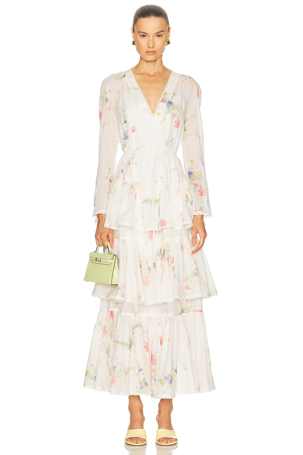 Image 1 of Zimmermann Lucky Maxi Dress in Cream Bouquet Floral