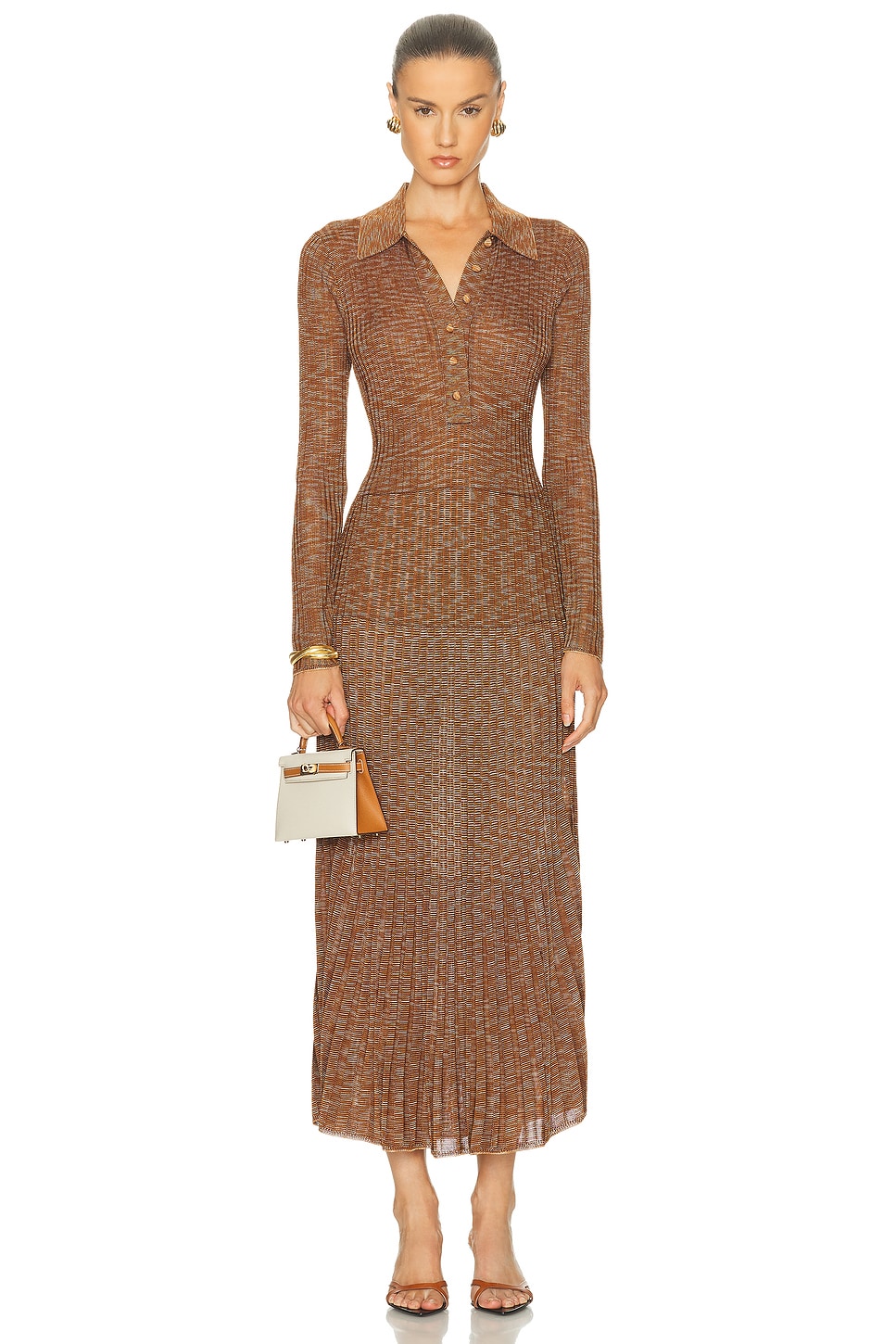 Image 1 of Zimmermann Mouline Midi Dress in Chocolate Multi