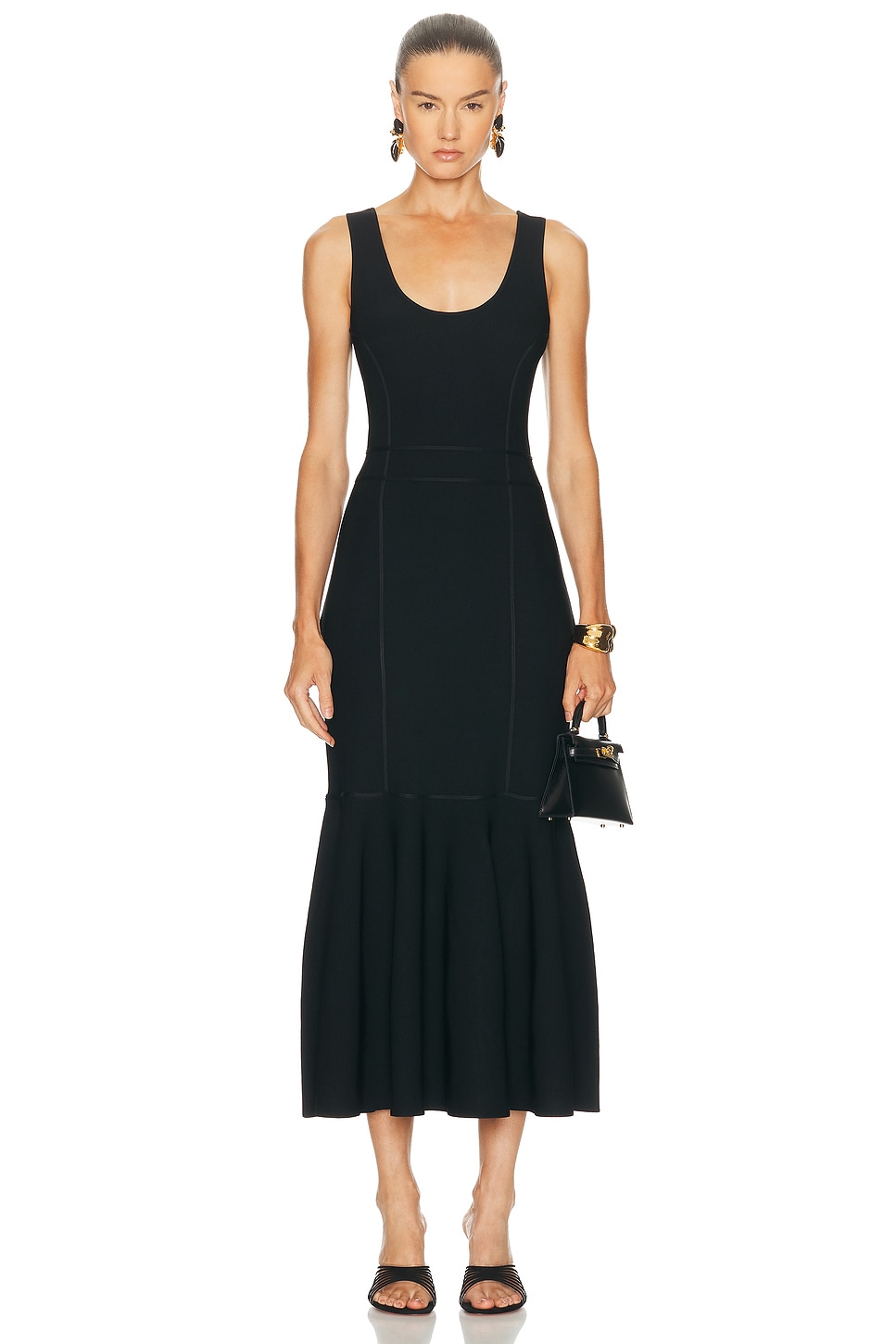 Image 1 of Zimmermann Hypnotic Sculptural Midi Dress in Black