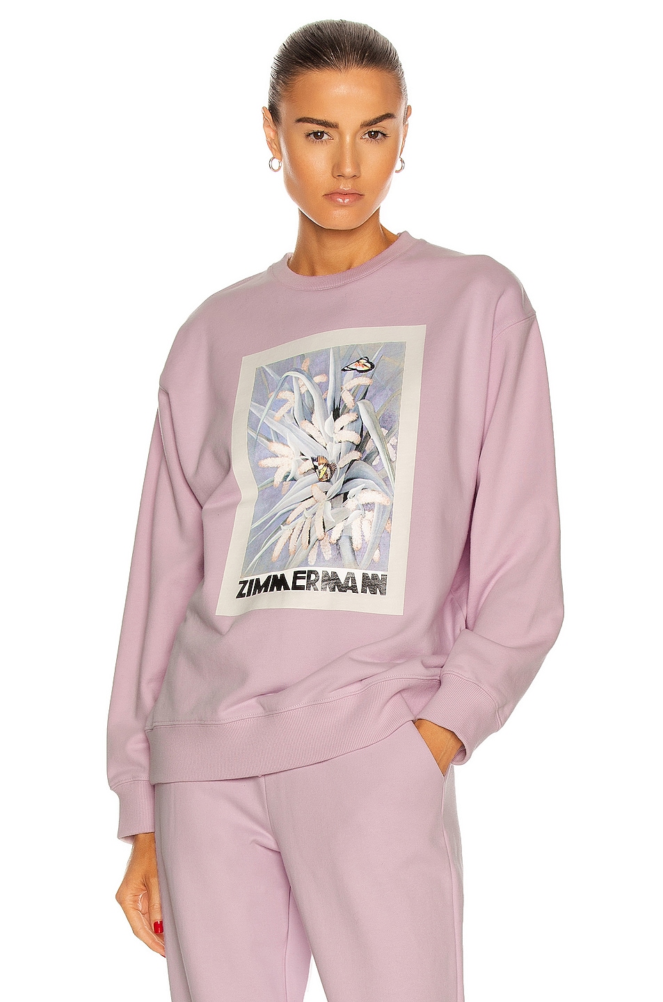 Image 1 of Zimmermann Botanica Sweatshirt in Lilac