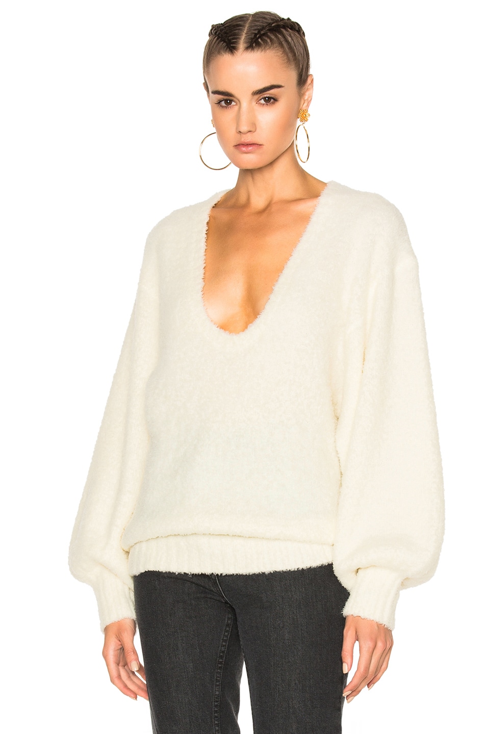 Image 1 of Zimmermann for FWRD Cavalier Fluffy Knit Sweater in Pearl
