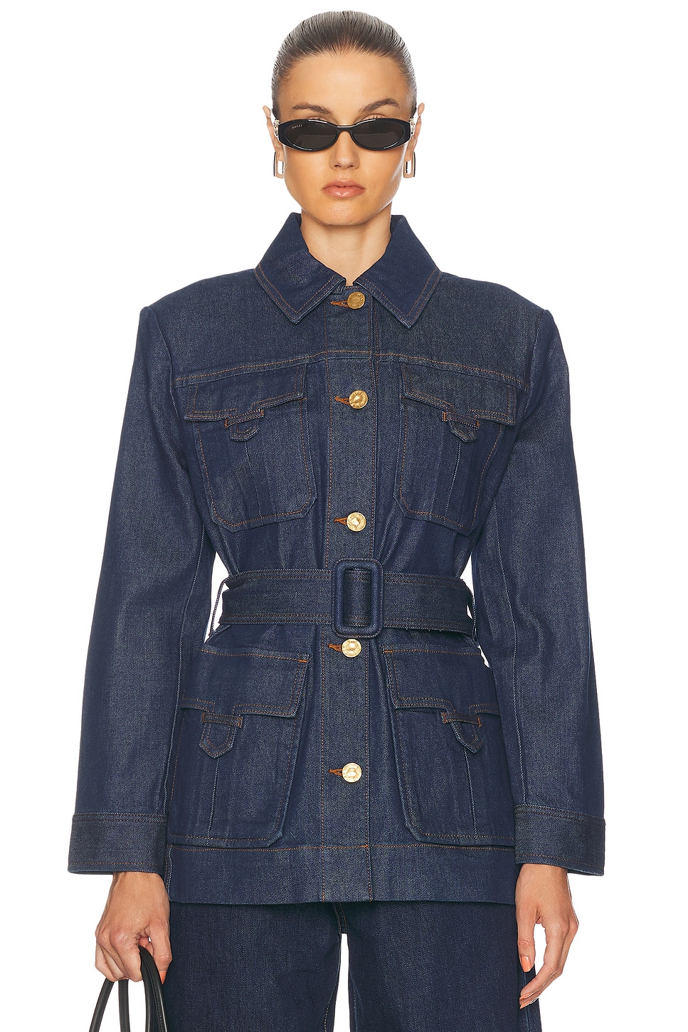 Image 1 of Zimmermann Illuminate Denim Safari Jacket in Ink