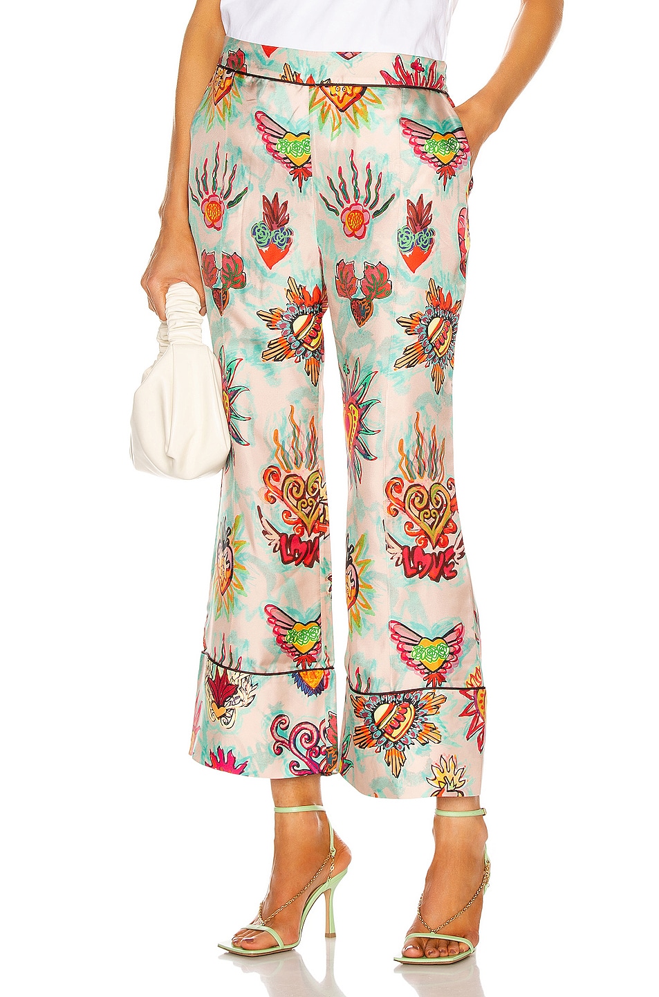 Image 1 of Zimmermann Lovestruck Relaxed Pant in Flaming Hearts Print