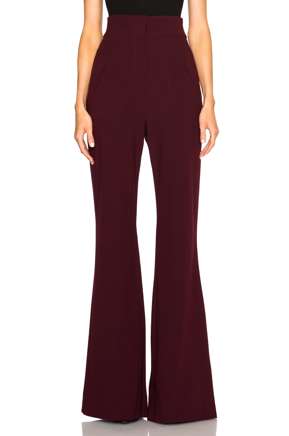 Image 1 of Zimmermann Rhythm High Waisted Pants in Mulberry