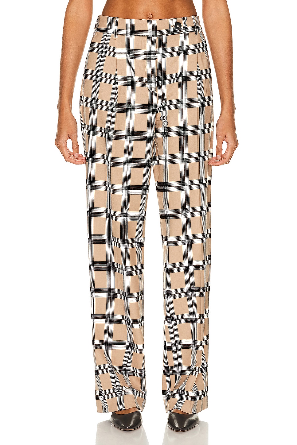 Image 1 of Zimmermann Luminosity Pleat Front Pant in Tan Check