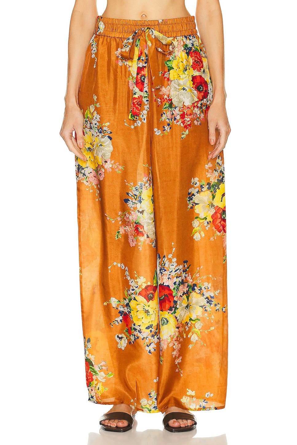 Image 1 of Zimmermann Alight Relaxed Pant in Tan Floral