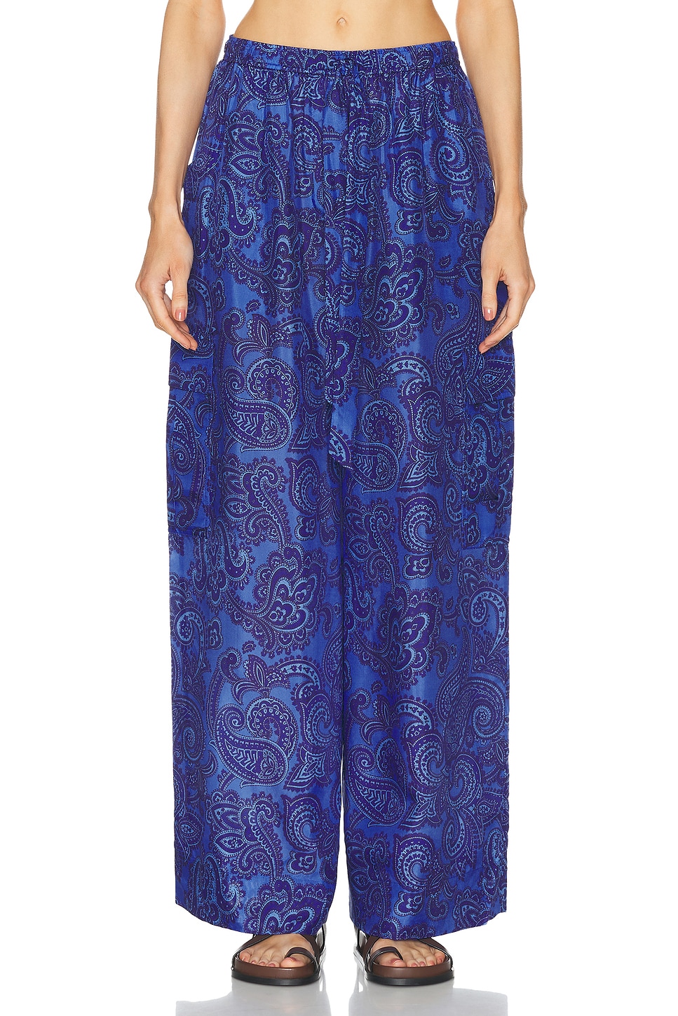 Image 1 of Zimmermann Ottie Relaxed Pant in Blue Paisley
