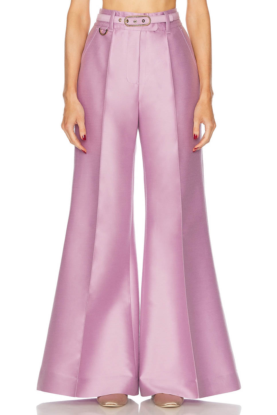 Image 1 of Zimmermann Illustration Wide Leg Pant in Lilac