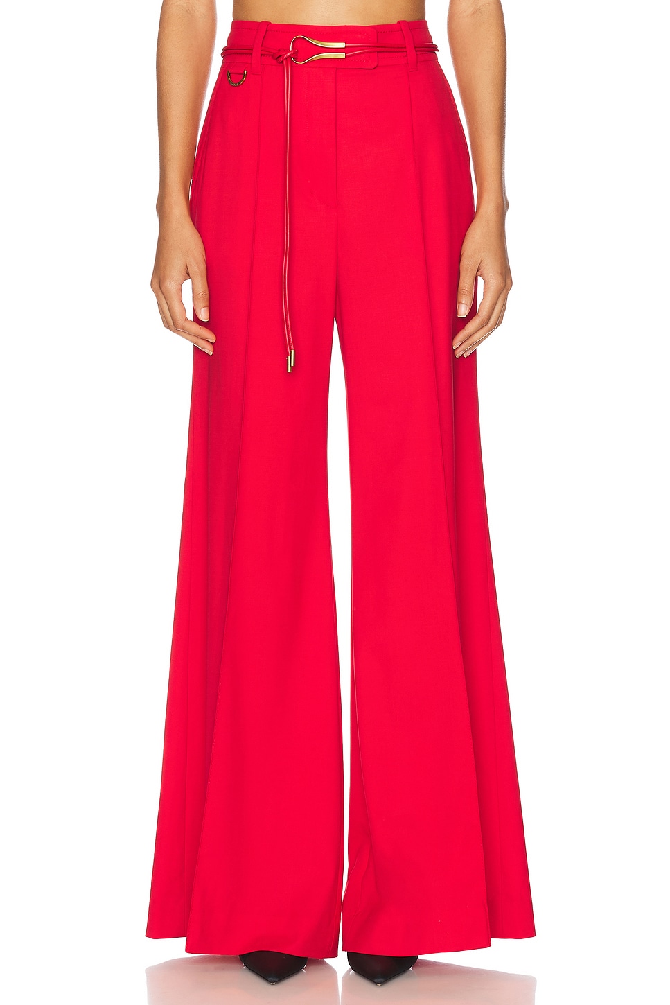 Image 1 of Zimmermann Crush Tailored Pant in Red