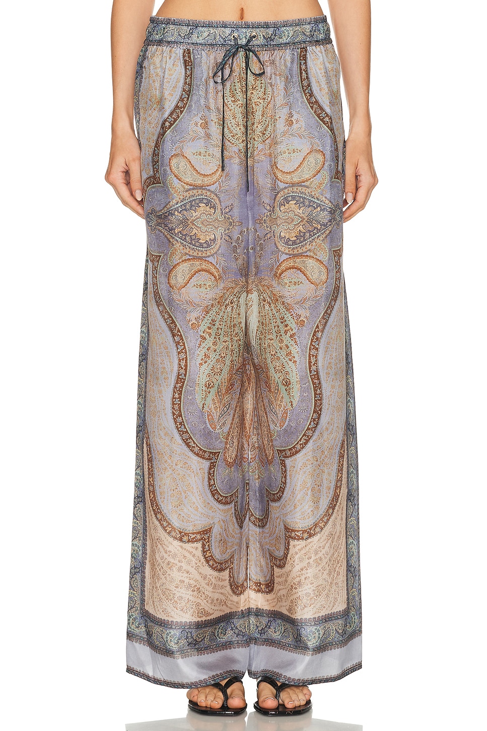 Image 1 of Zimmermann Wanderlust Relaxed Pant in Tapestry Blue Multi