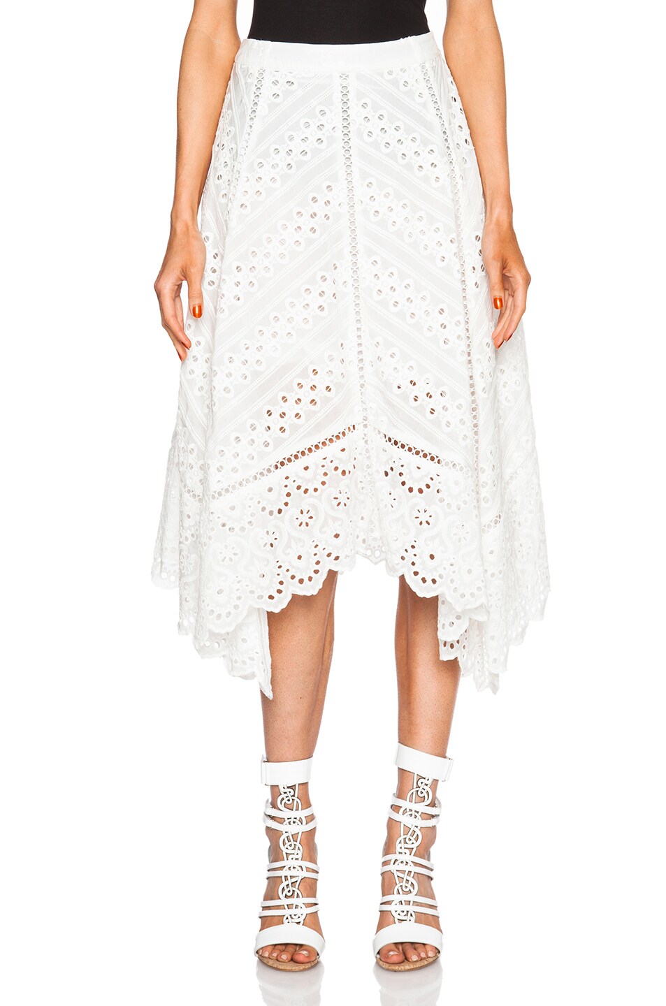 Image 1 of Zimmermann Gemma Embroidery Skirt in Ivory