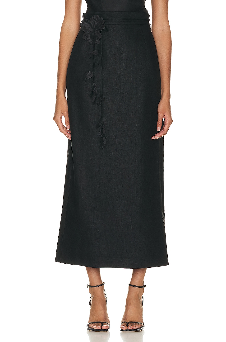 Image 1 of Zimmermann Luminosity Pencil Midi Skirt in Black