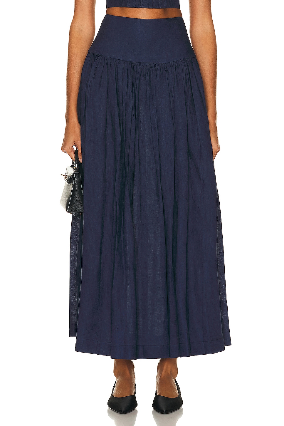 Image 1 of Zimmermann Alight Basque Midi Skirt in Dark Navy