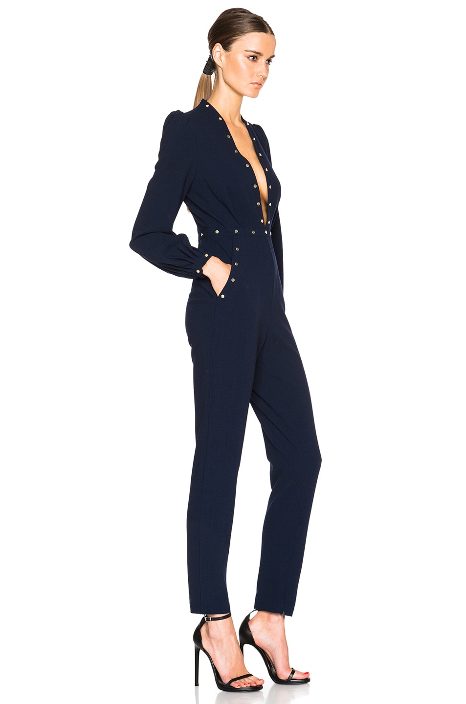 Zimmermann Esplanade Rivet Jumpsuit in French Navy FWRD