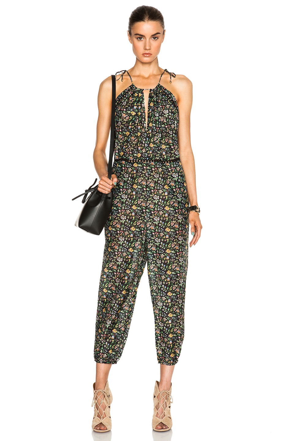 Image 1 of Zimmermann Trinity Painter Cotton-Blend Jumpsuit in Ditsy Floral