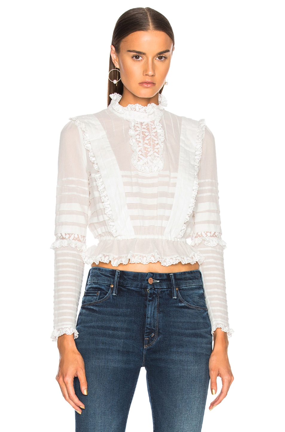 Image 1 of Zimmermann Helm Layered Frill Top in Ivory