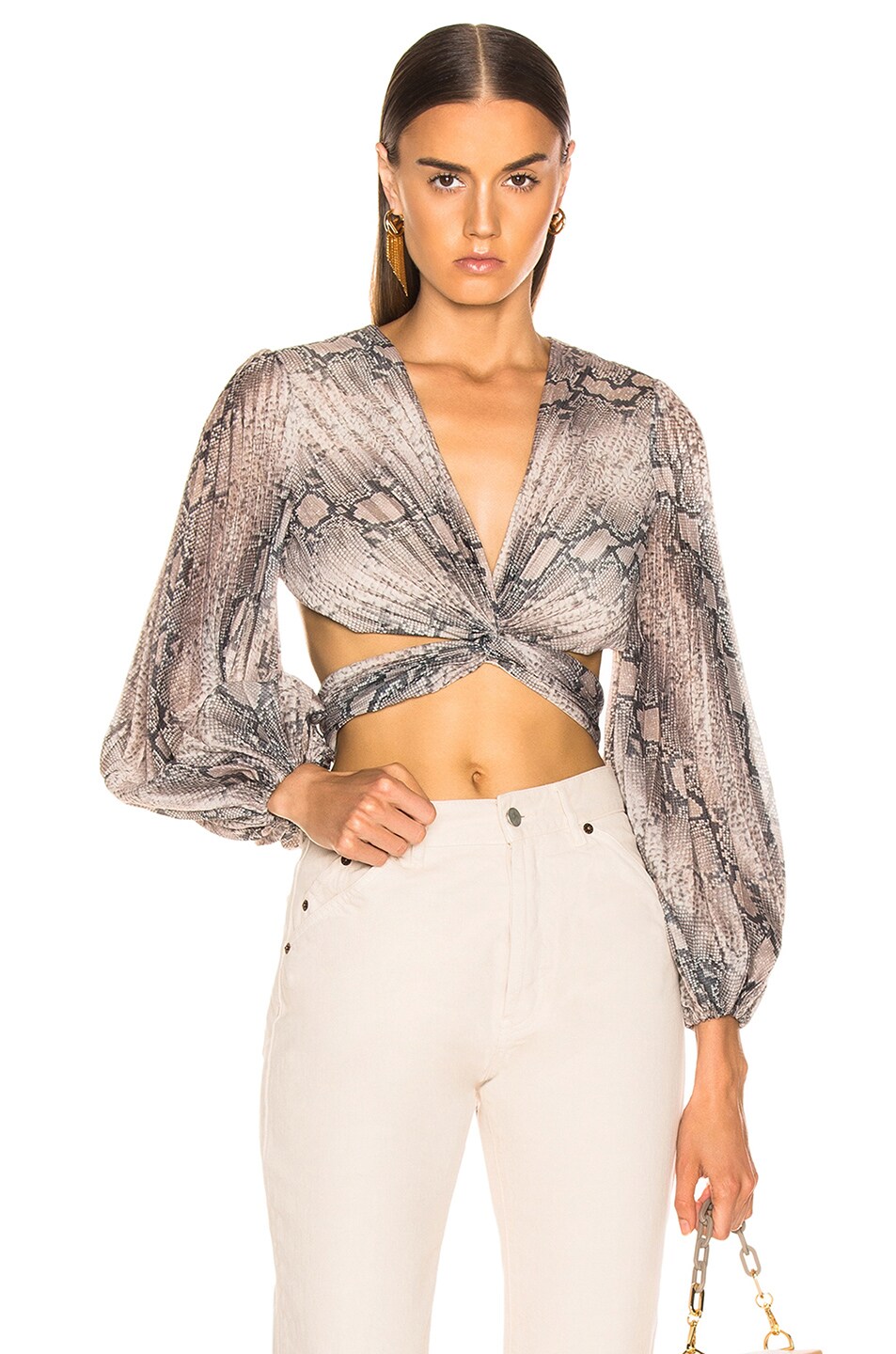 Image 1 of Zimmermann Corsage Pleat Bodice Top in Python
