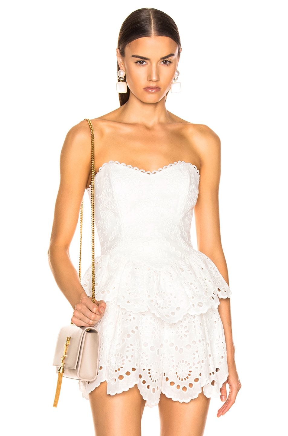 Image 1 of Zimmermann Bowie Strapless Bodice Top in Ivory