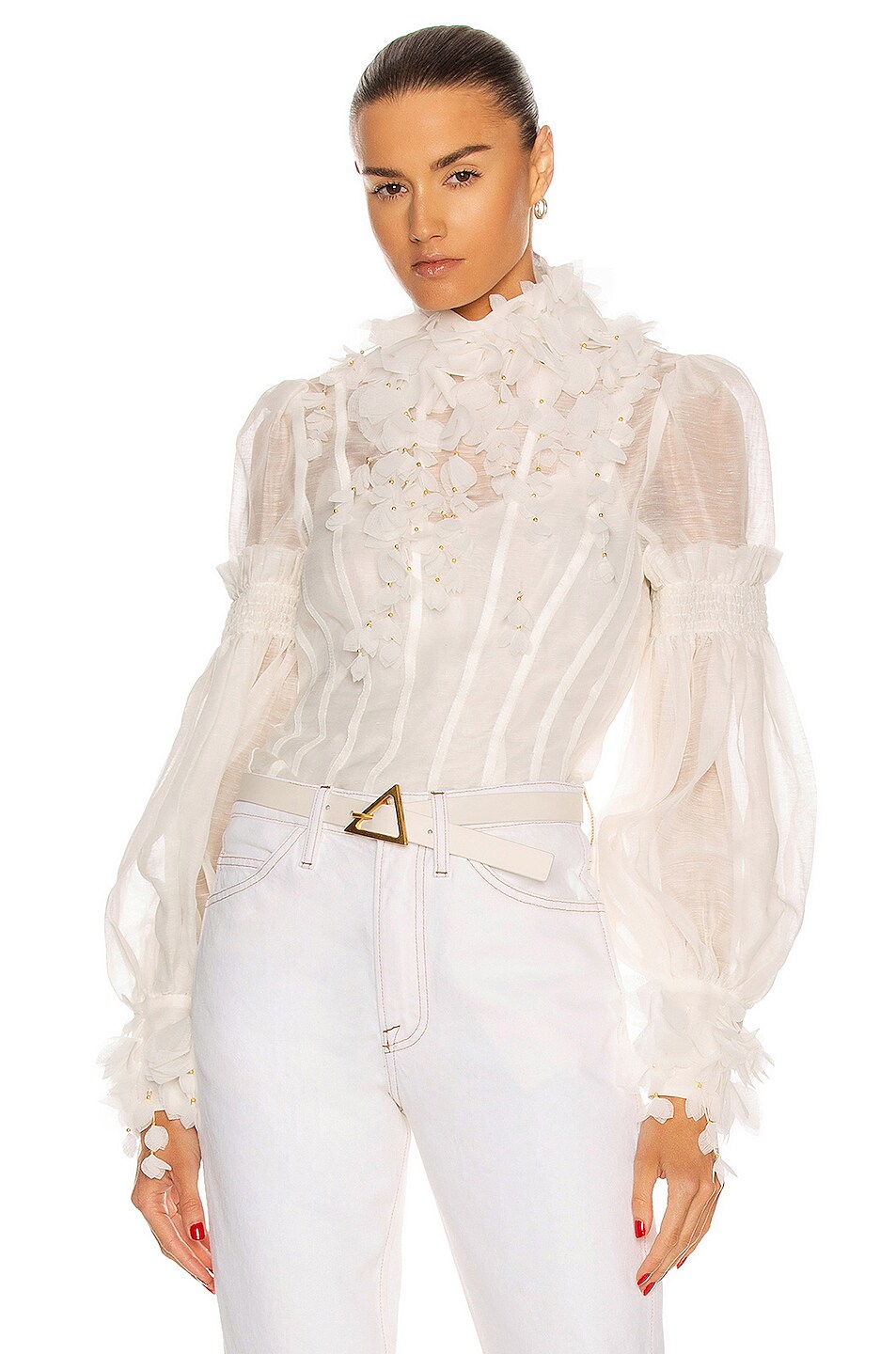 Image 1 of Zimmermann Botanica Waffle Blouse in Natural