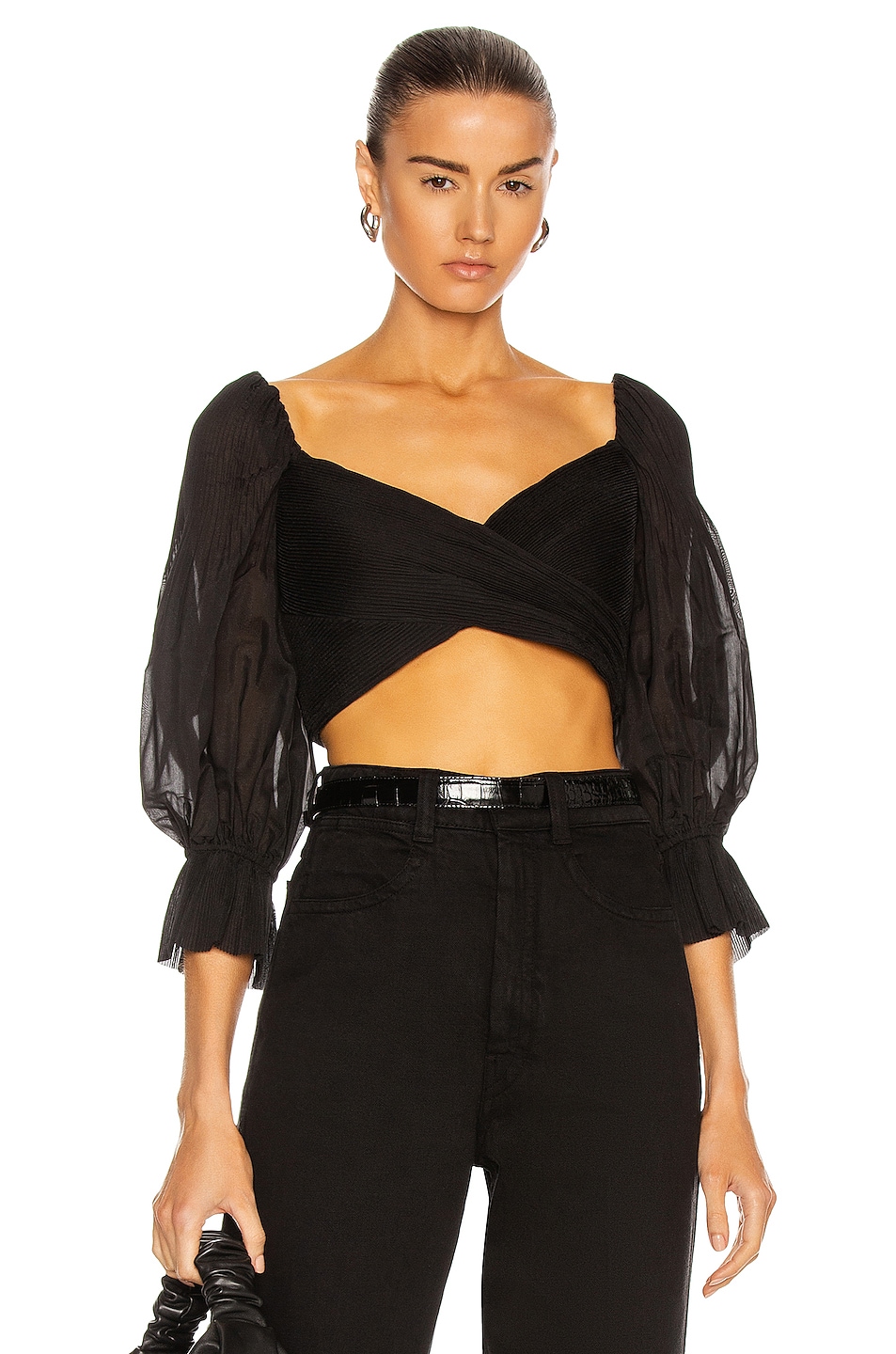 Image 1 of Zimmermann Pleated Bodice in Black