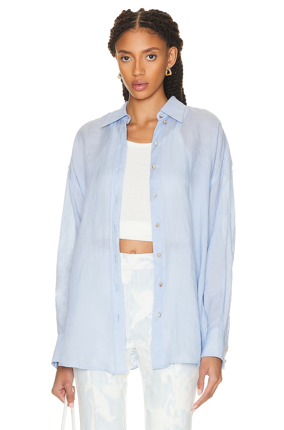Image 1 of Zimmermann Tama Button Up Shirt in Sky