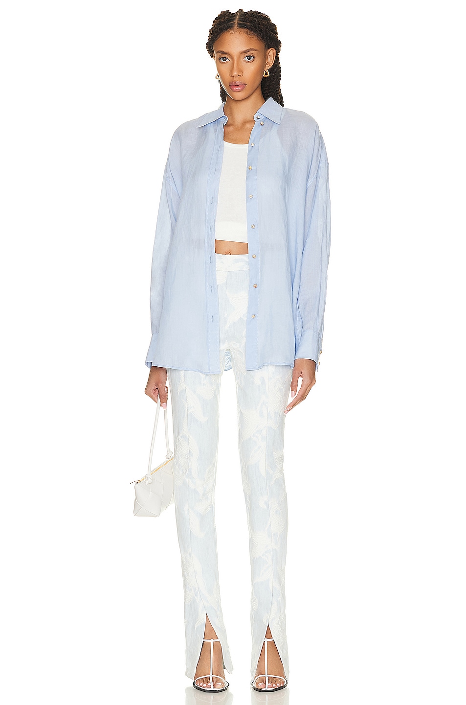 Image 4 of Zimmermann Tama Button Up Shirt in Sky